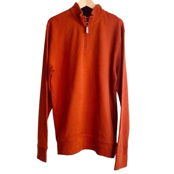 LANDS END Burnt Orange Quarter-Zip Shirt Size Large Tall NEW - Picture 1 of 4
